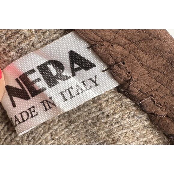 Vtg Women's Soft Leather Brown Wool Lined Gloves Sz 6.5 Made In Italy Winter EC - Picture 3 of 11